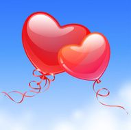 Heart Shaped Balloons in the sky