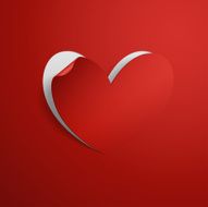 Valentine`s Day card with heart shaped sticker