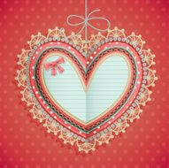 Valentine`s Day vintage card with heart