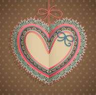 Valentine`s Day vintage card with heart N2