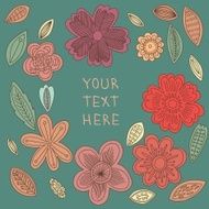 Pastel floral background in vector with vintage elements