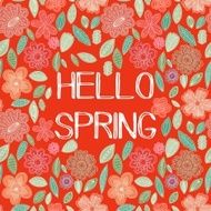 Spring card in vector Stylish floral bright colors