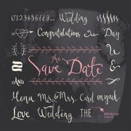 Set of labels for wedding card