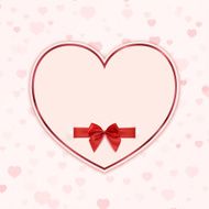 Paper heart with red ribbon and a bow N3