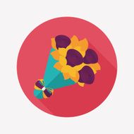 Valentine's Day flower flat icon with long shadow eps10 N30