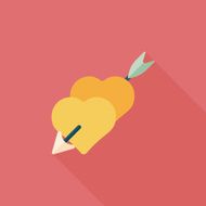 Valentine's Day love heart flat icon with long shadow eps10 N21