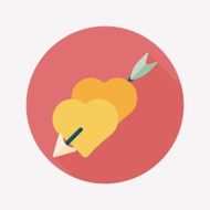 Valentine's Day love heart flat icon with long shadow eps10 N25