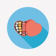 Valentine's Day chocolate flat icon with long shadow eps10 N15