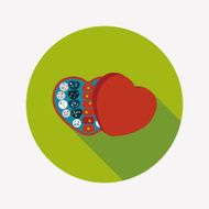 Valentine's Day chocolate flat icon with long shadow eps10 N16