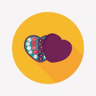 Valentine's Day chocolate flat icon with long shadow eps10 N17