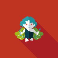 Valentine's Day cupid flat icon with long shadow eps10 N12