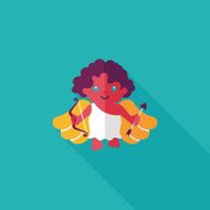 Valentine's Day cupid flat icon with long shadow eps10 N13