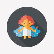 Valentine's Day cupid flat icon with long shadow eps10 N15