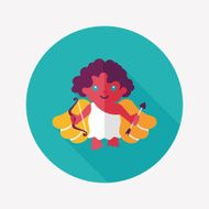 Valentine's Day cupid flat icon with long shadow eps10 N16