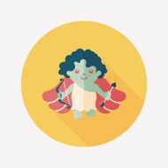 Valentine's Day cupid flat icon with long shadow eps10 N17
