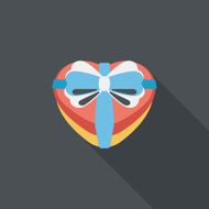 Valentine&#039;s Day present flat icon with long shadow eps10 N39