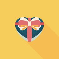 Valentine&#039;s Day present flat icon with long shadow eps10 N42