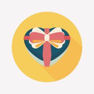Valentine&#039;s Day present flat icon with long shadow eps10 N46
