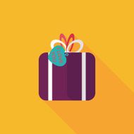 Valentine&#039;s Day present flat icon with long shadow eps10 N49