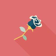 Valentine's Day flower flat icon with long shadow eps10 N35