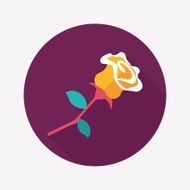 Valentine's Day flower flat icon with long shadow eps10 N38