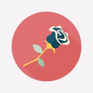 Valentine's Day flower flat icon with long shadow eps10 N39