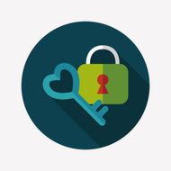 Valentine's Day lover lock flat icon with long shadow eps10 N14