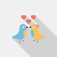 Valentine's Day lover bird flat icon with long shadow eps10 N34