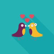 Valentine's Day lover bird flat icon with long shadow eps10 N35