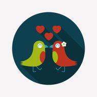 Valentine's Day lover bird flat icon with long shadow eps10 N37