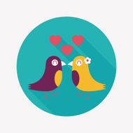 Valentine's Day lover bird flat icon with long shadow eps10 N39