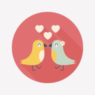 Valentine's Day lover bird flat icon with long shadow eps10 N40