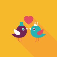 Valentine's Day lover bird flat icon with long shadow eps10 N43