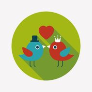 Valentine's Day lover bird flat icon with long shadow eps10 N45