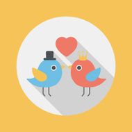Valentine's Day lover bird flat icon with long shadow eps10 N46