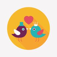 Valentine's Day lover bird flat icon with long shadow eps10 N47