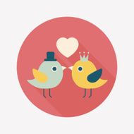 Valentine's Day lover bird flat icon with long shadow eps10 N48