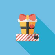 Valentine&#039;s Day present flat icon with long shadow eps10 N52