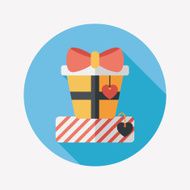 Valentine&#039;s Day present flat icon with long shadow eps10 N56