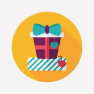 Valentine&#039;s Day present flat icon with long shadow eps10 N57