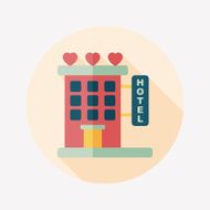 Valentine's day hotel flat icon with long shadow eps10 N19