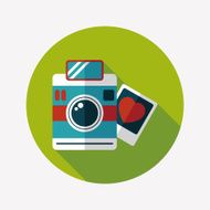 Valentine's Day photo flat icon with long shadow eps10 N9
