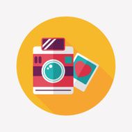 Valentine's Day photo flat icon with long shadow eps10 N10