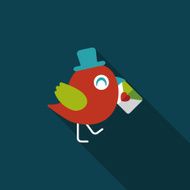 Valentine's Day lover bird flat icon with long shadow eps10 N49