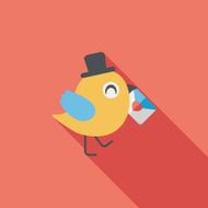 Valentine's Day lover bird flat icon with long shadow eps10 N50