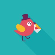 Valentine's Day lover bird flat icon with long shadow eps10 N51