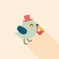 Valentine's Day lover bird flat icon with long shadow eps10 N52