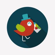 Valentine's Day lover bird flat icon with long shadow eps10 N53