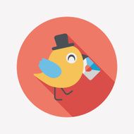Valentine's Day lover bird flat icon with long shadow eps10 N54