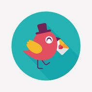 Valentine's Day lover bird flat icon with long shadow eps10 N55